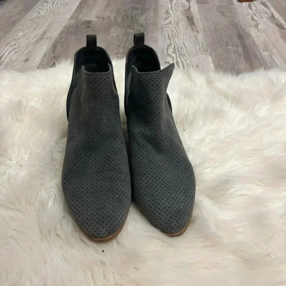 Dolce Vita Kadie gray leather ankle bootie block wood heel sz 9 - Picture 6 of 10